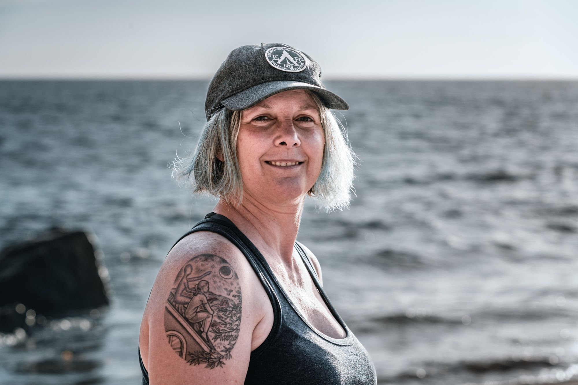 Sonya Wilson, a deaf climber, poses near Point Dume, California. 